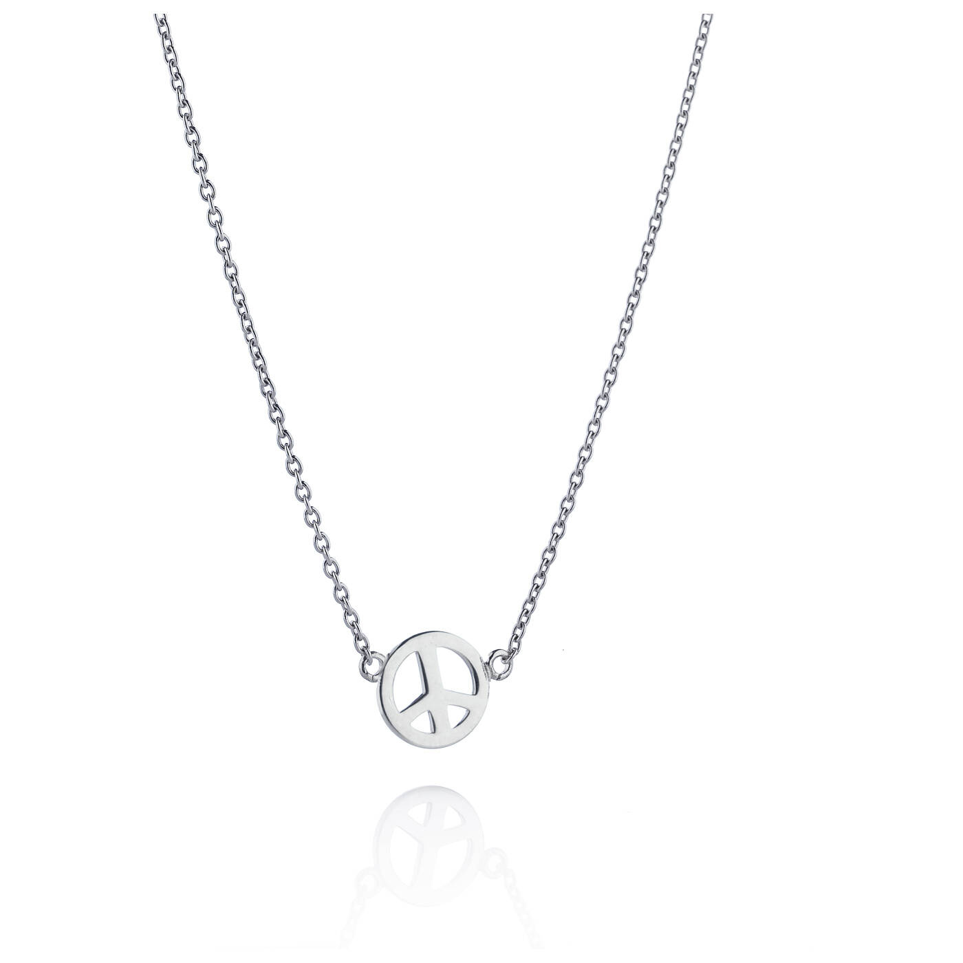 Mini Peace Halsband Silver 42-45 cm