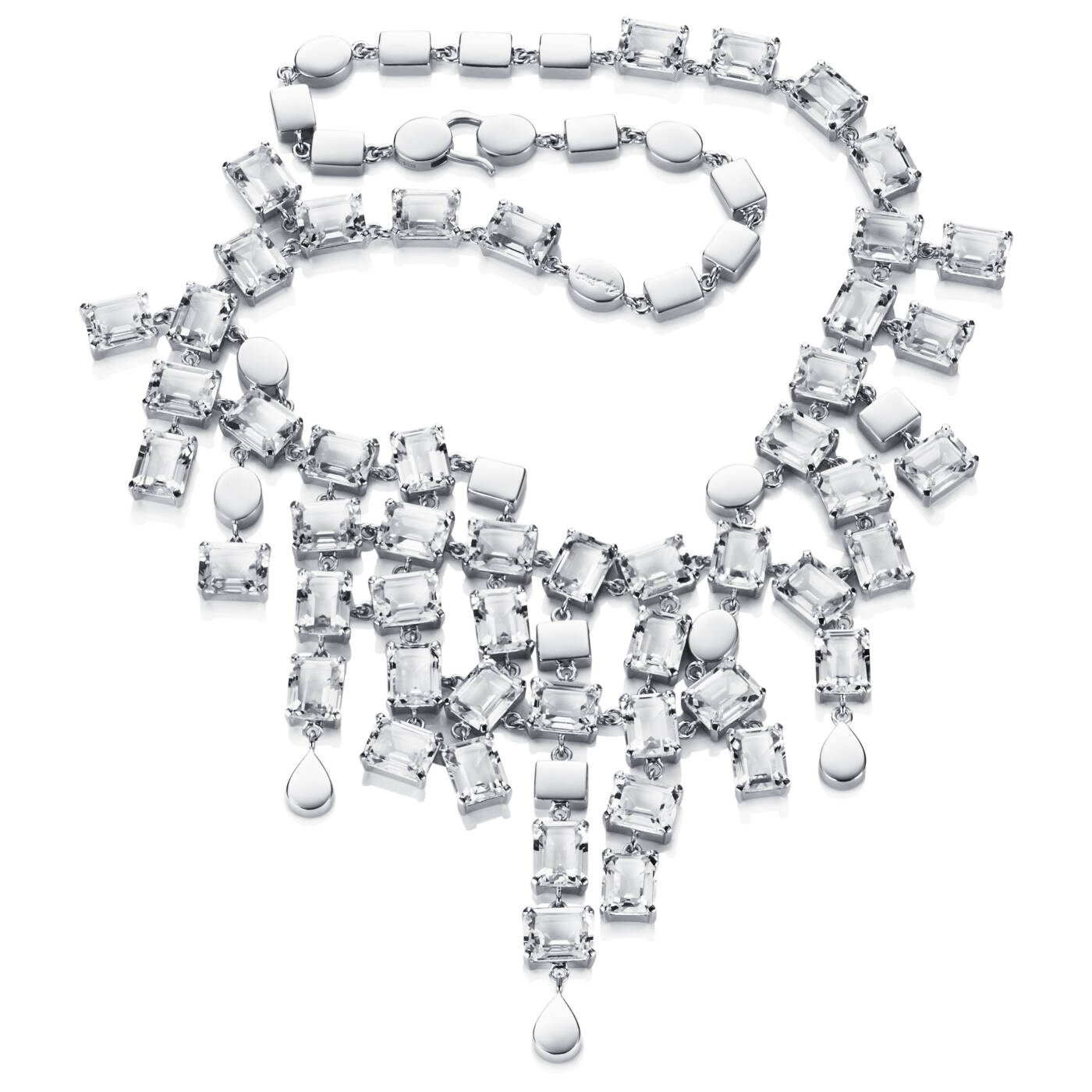 Crystal Rain Collier - Clear Halsband Silver