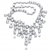 Crystal Rain Collier - Clear Halsband Silver