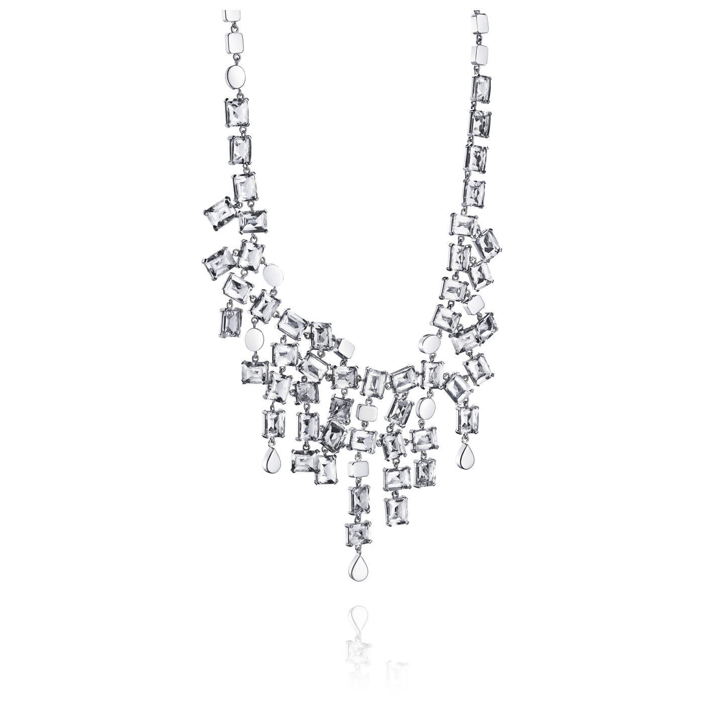 Crystal Rain Collier - Clear Halsband Silver
