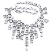 Crystal Rain Collier - Clear Halsband Silver
