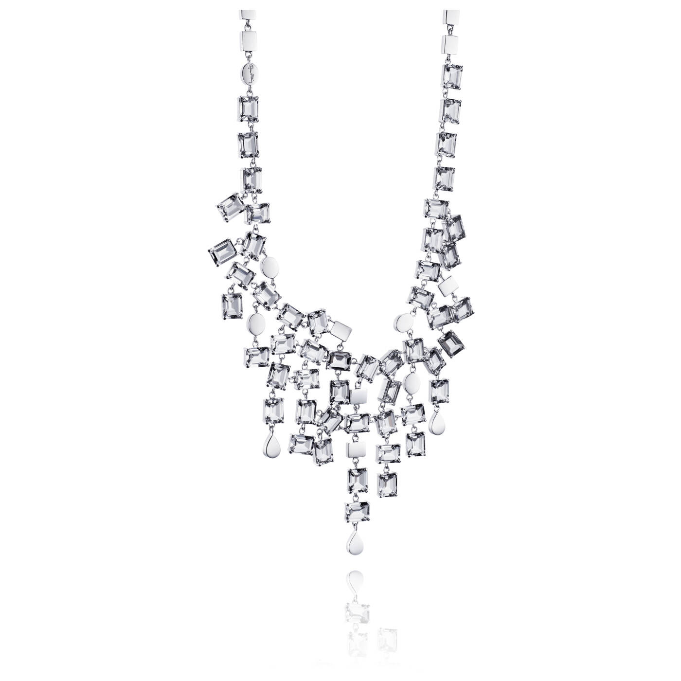 Crystal Rain Collier - Clear Halsband Silver