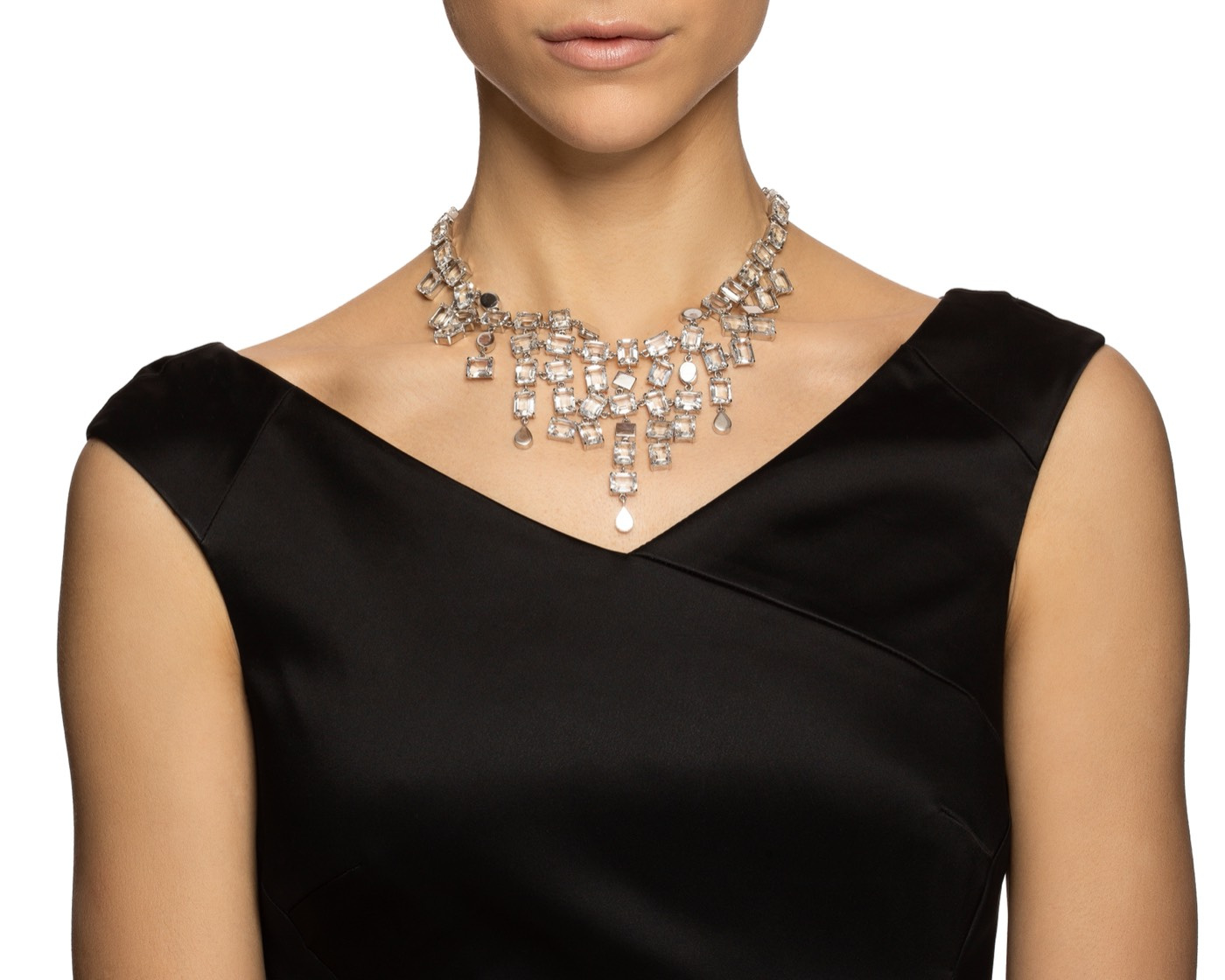 Crystal Rain Collier - Clear Halsband Silver