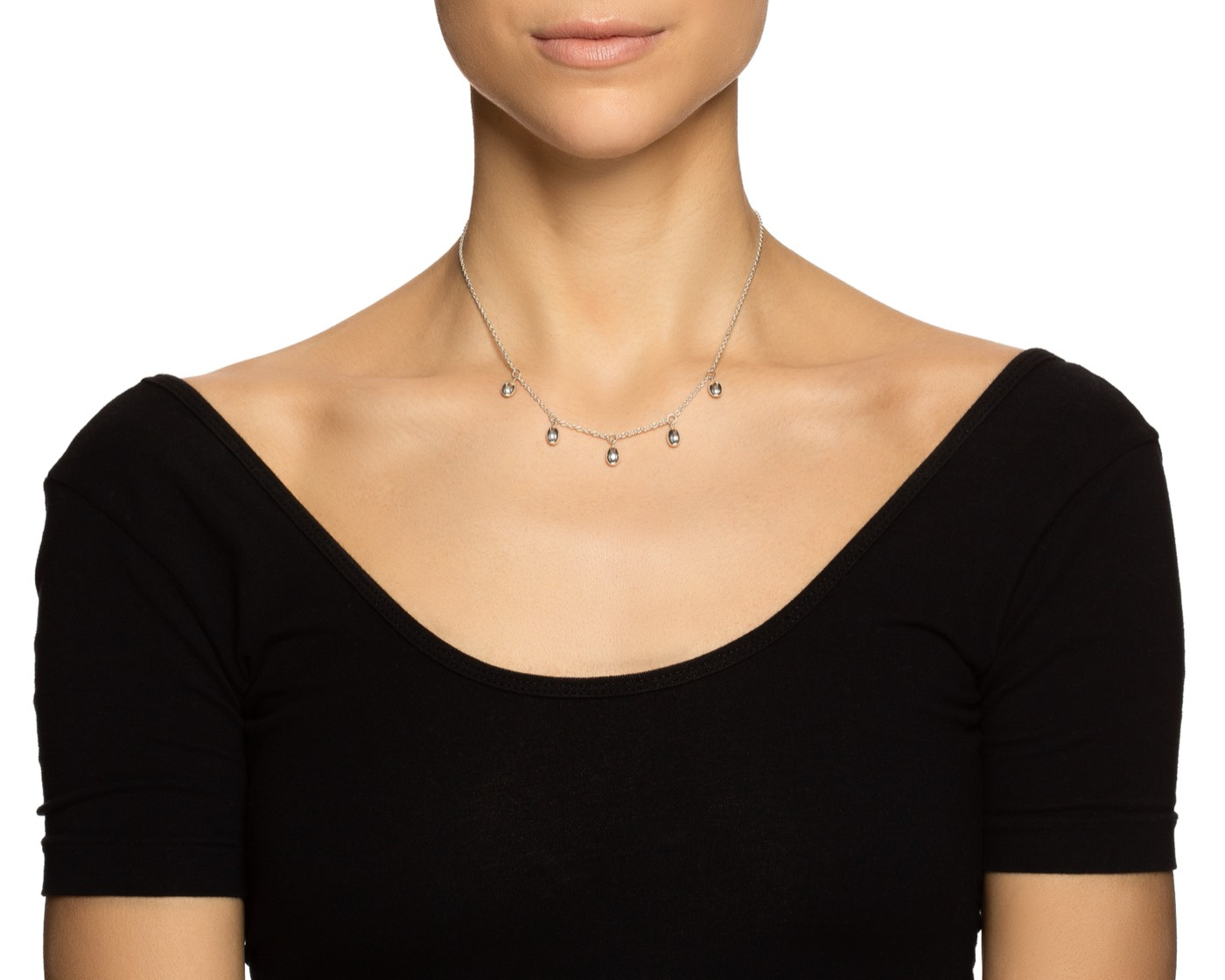 Love Beads Plain Halsband Silver 42-45 cm