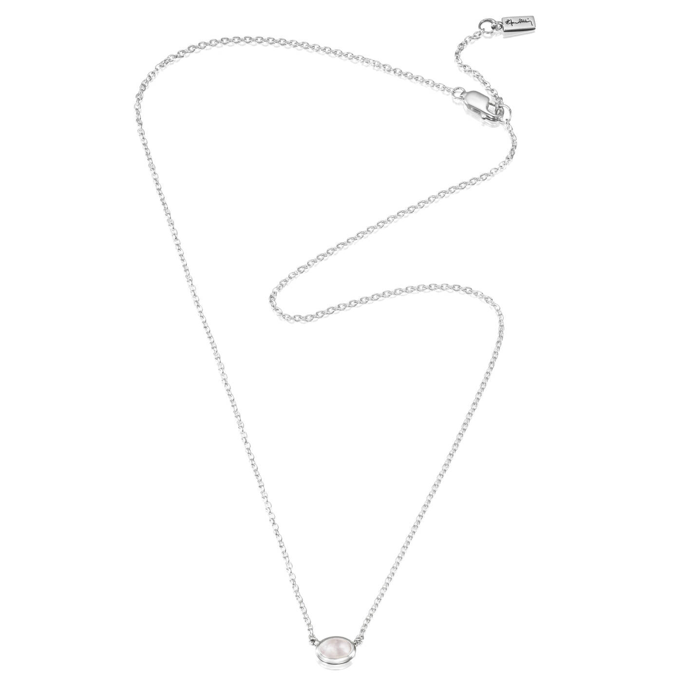 Love Bead Silver - Rose Quartz Halsband Silver