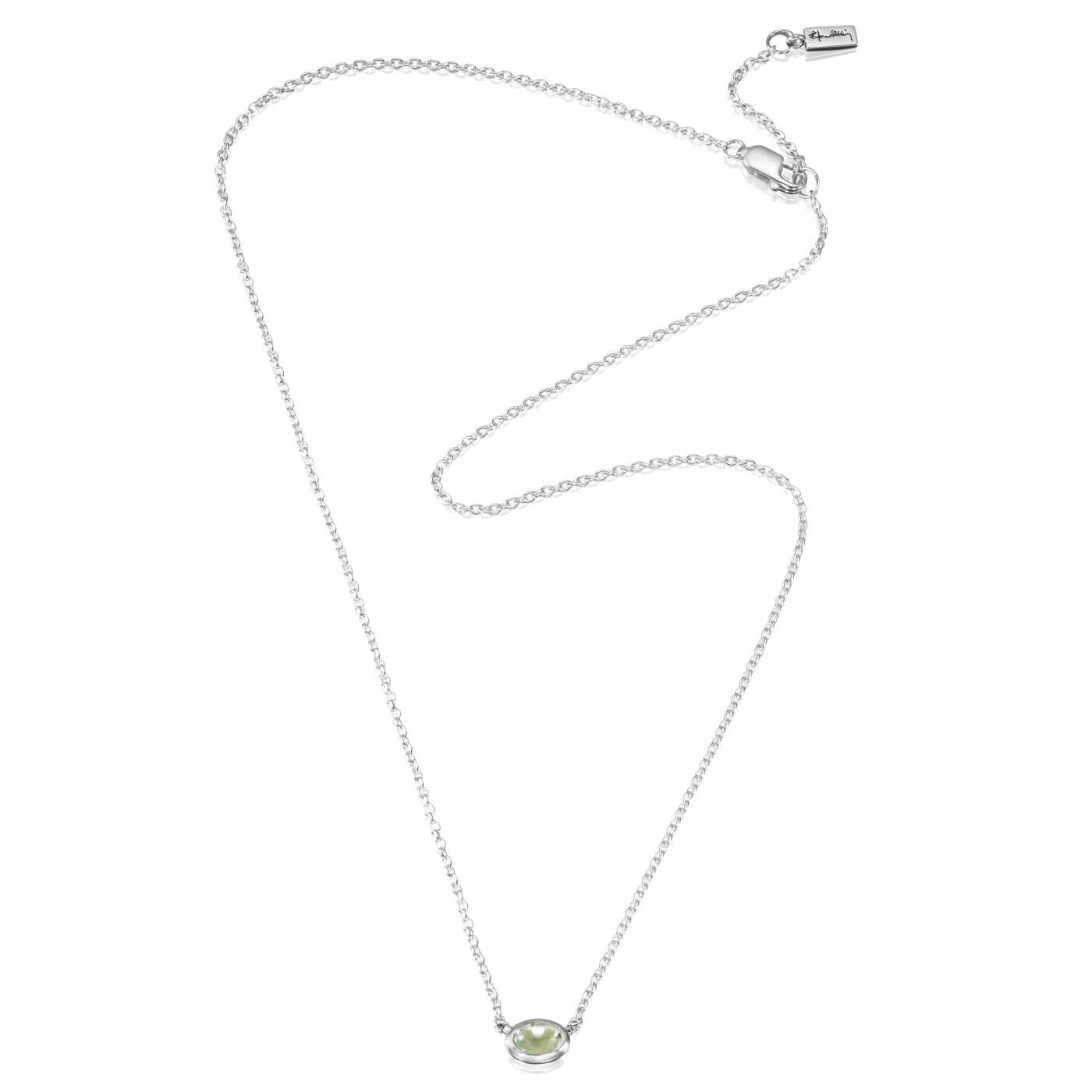 Love Bead Silver - Green Quartz Halsband Silver