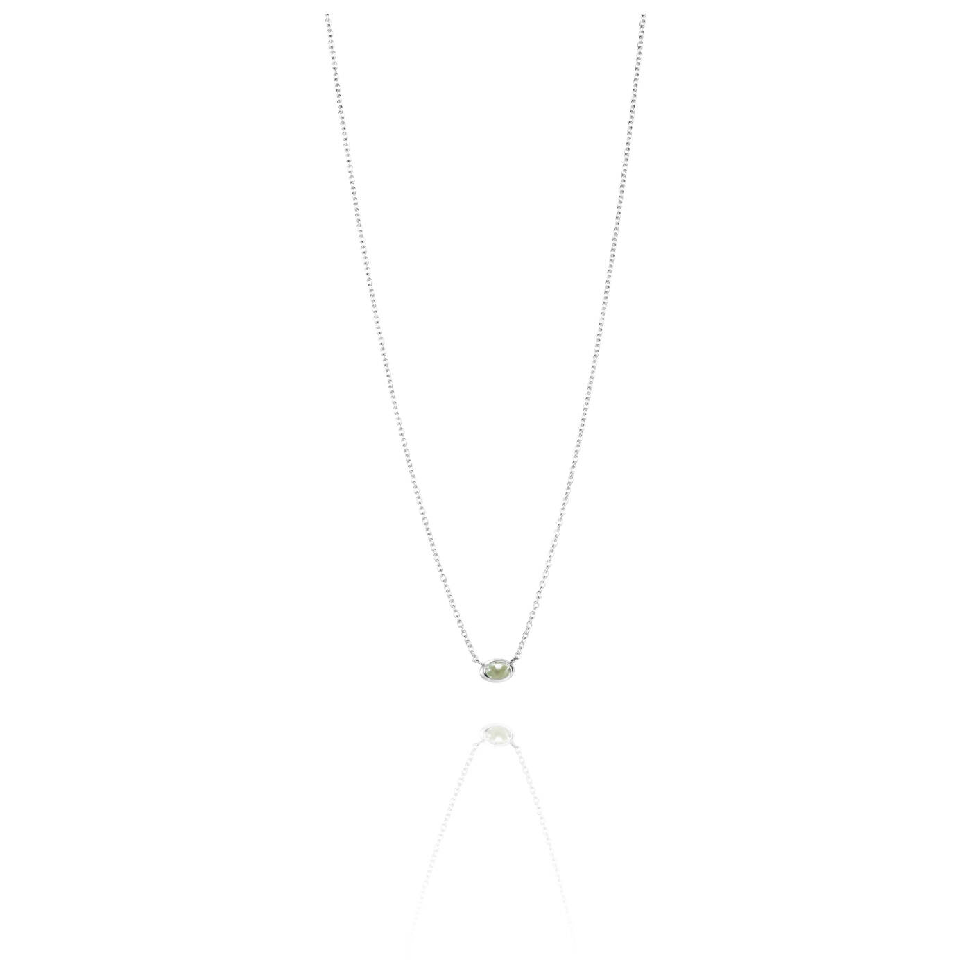 Love Bead Silver - Green Quartz Halsband Silver