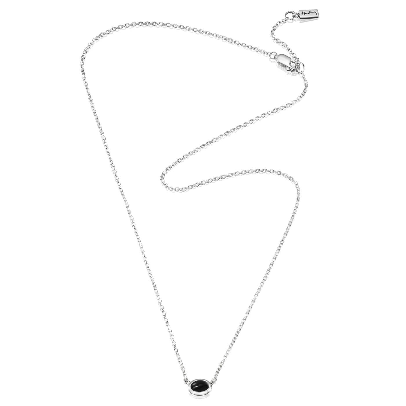 Love Bead Silver - Onyx Halsband Silver