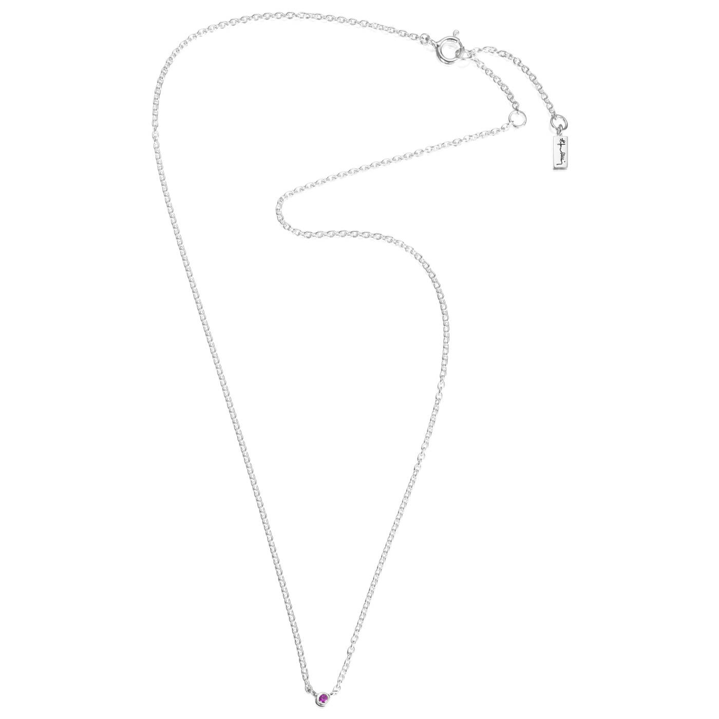 Micro Blink - Pink Sapphire Halsband Silver 40-45 cm