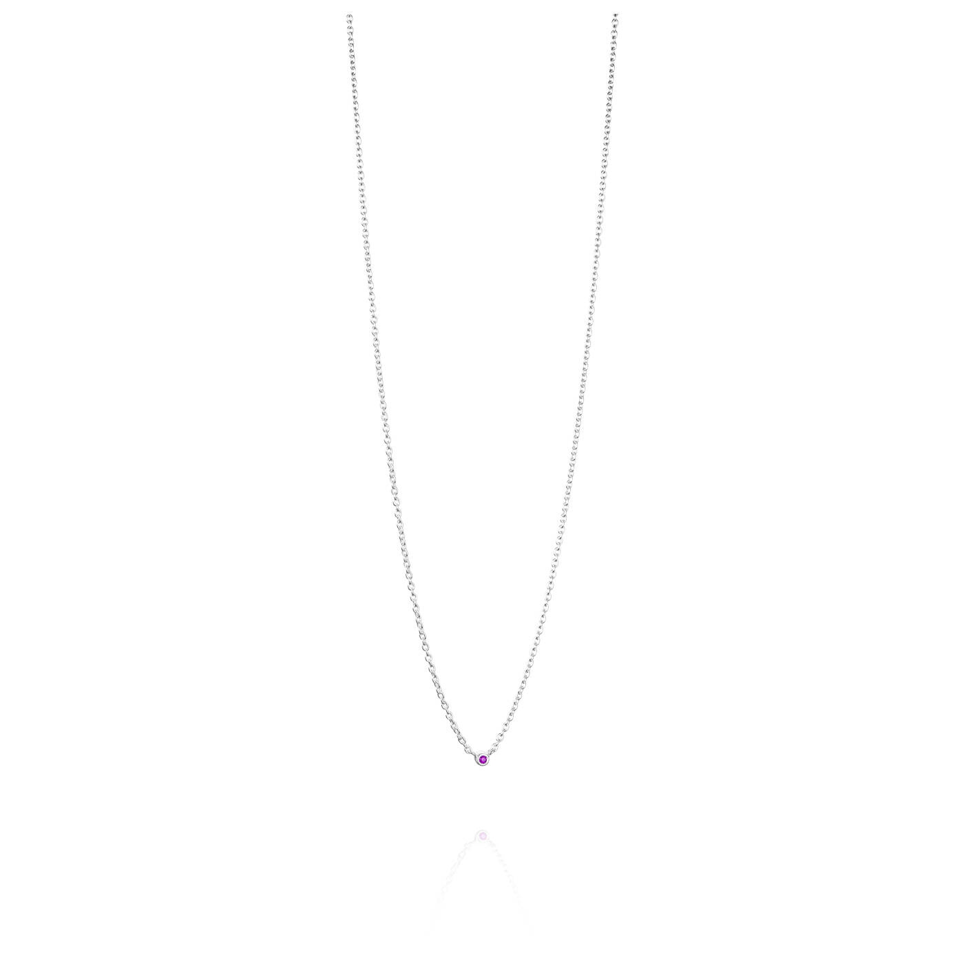 Micro Blink - Pink Sapphire Halsband Silver 40-45 cm