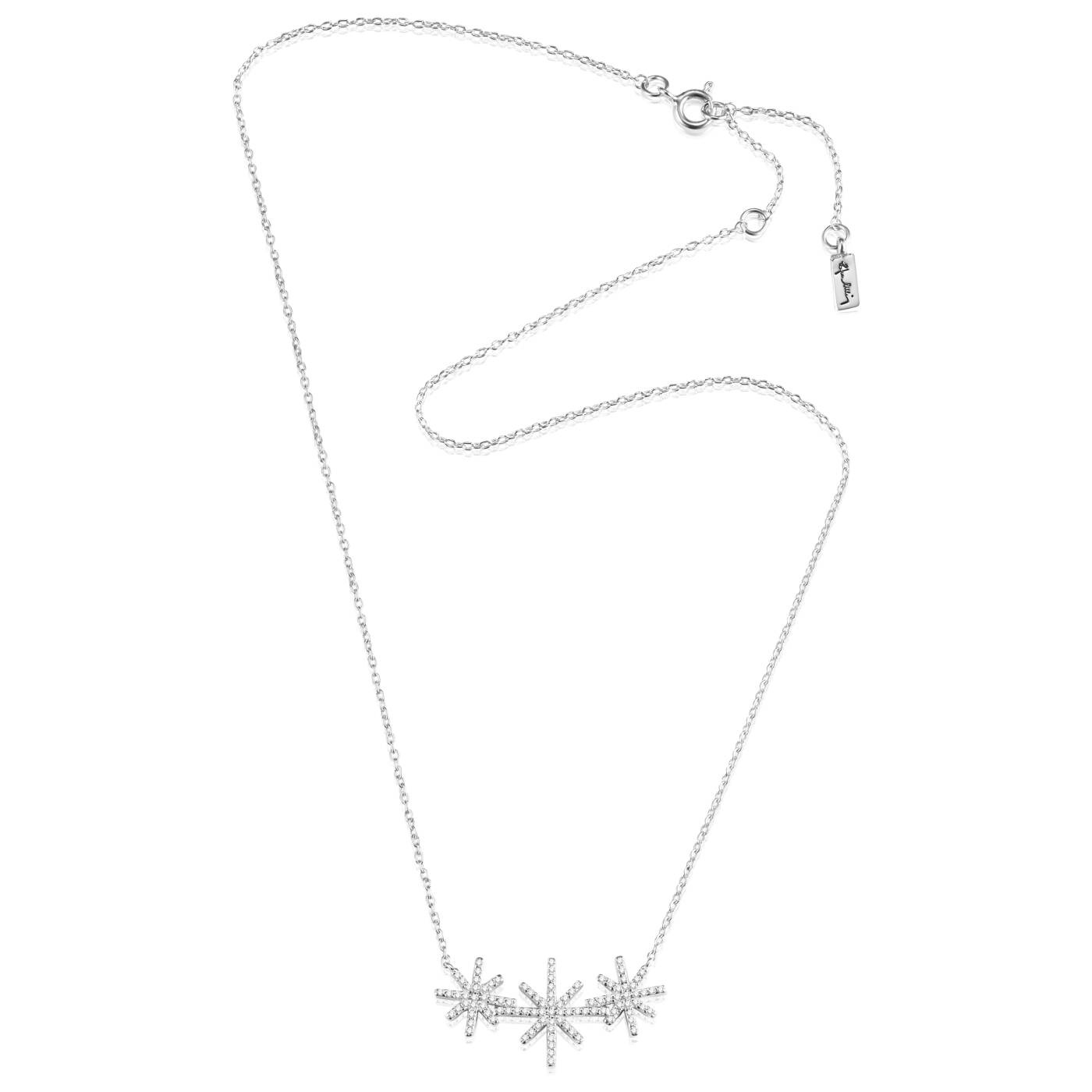 Beam & Stars Triple Halsband Silver 42-45 cm