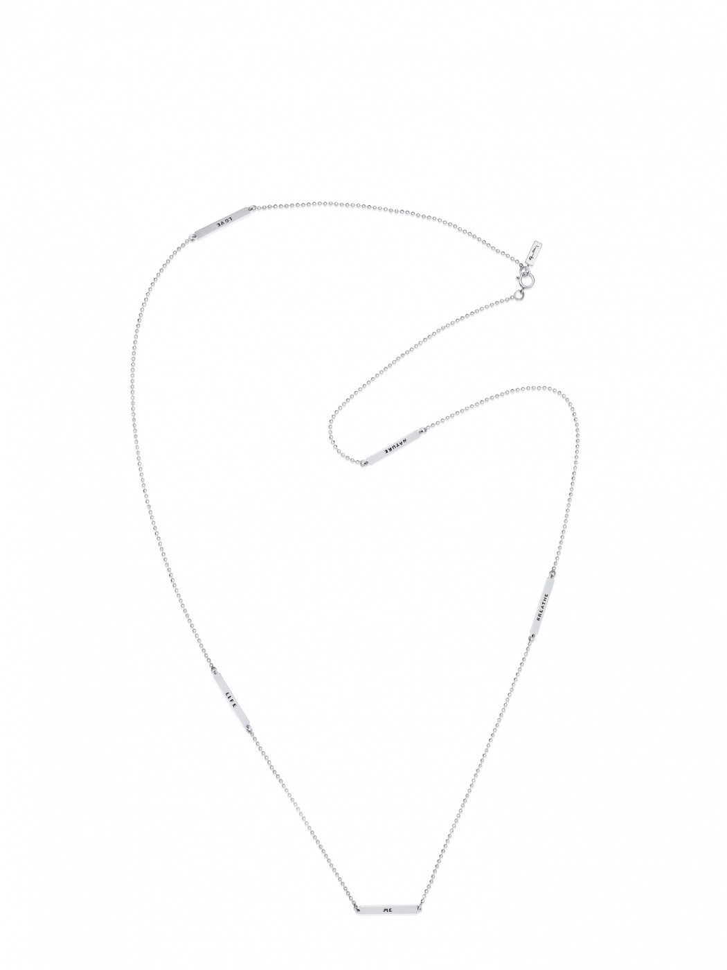 Power Plates Long Halsband Silver 80 cm