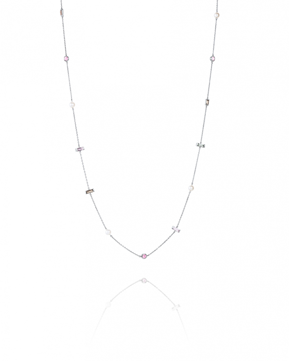 Dreams & Pearls Flow Halsband Silver 80cm