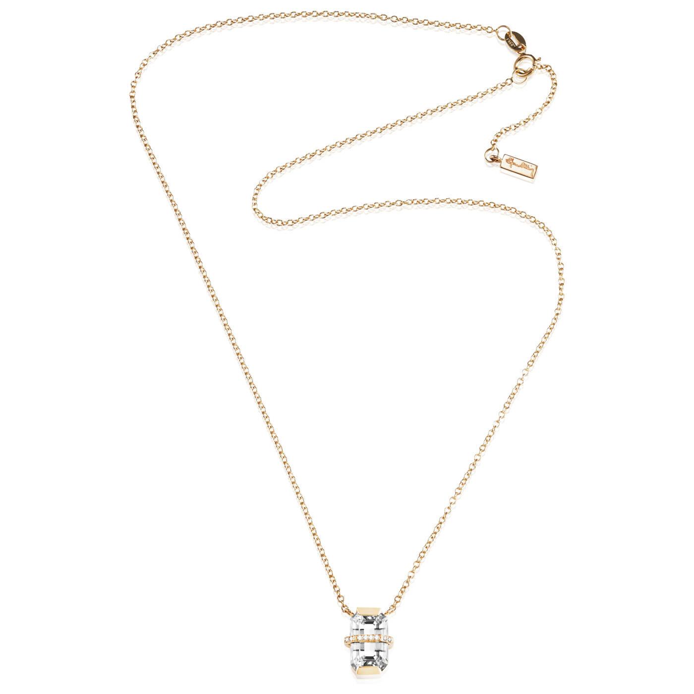 Little Bend Over - Crystal Quar Halsband Guld 42-45 cm