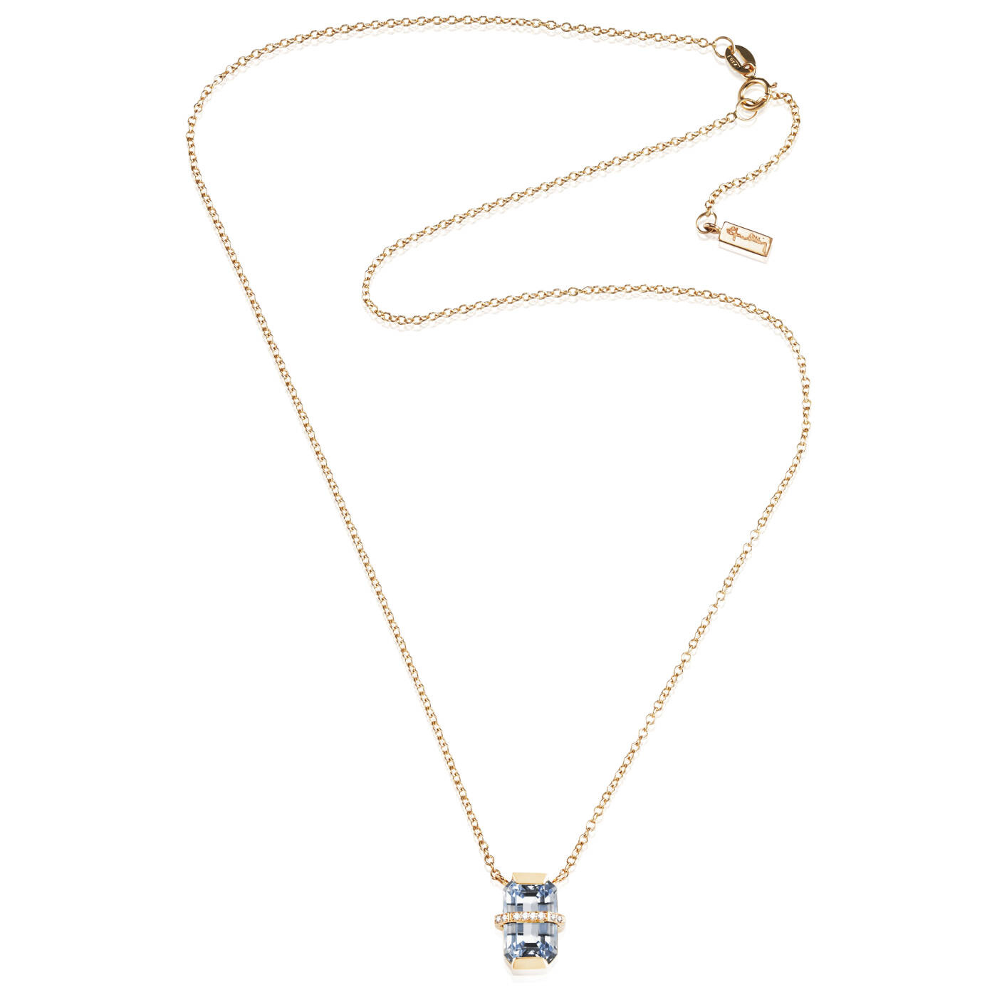 Little Bend Over - Aquamarine Halsband Guld 42-45 cm