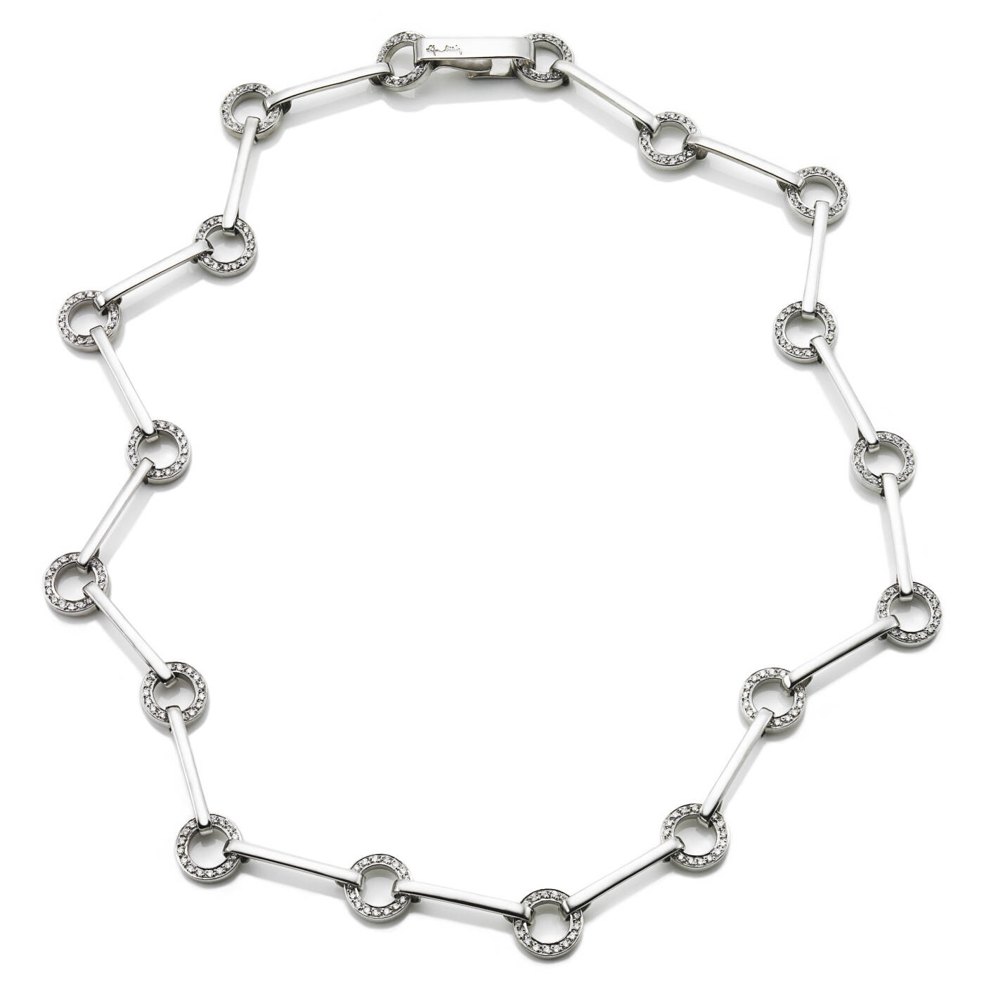 Ring Chain & Stars Halsband Vitguld