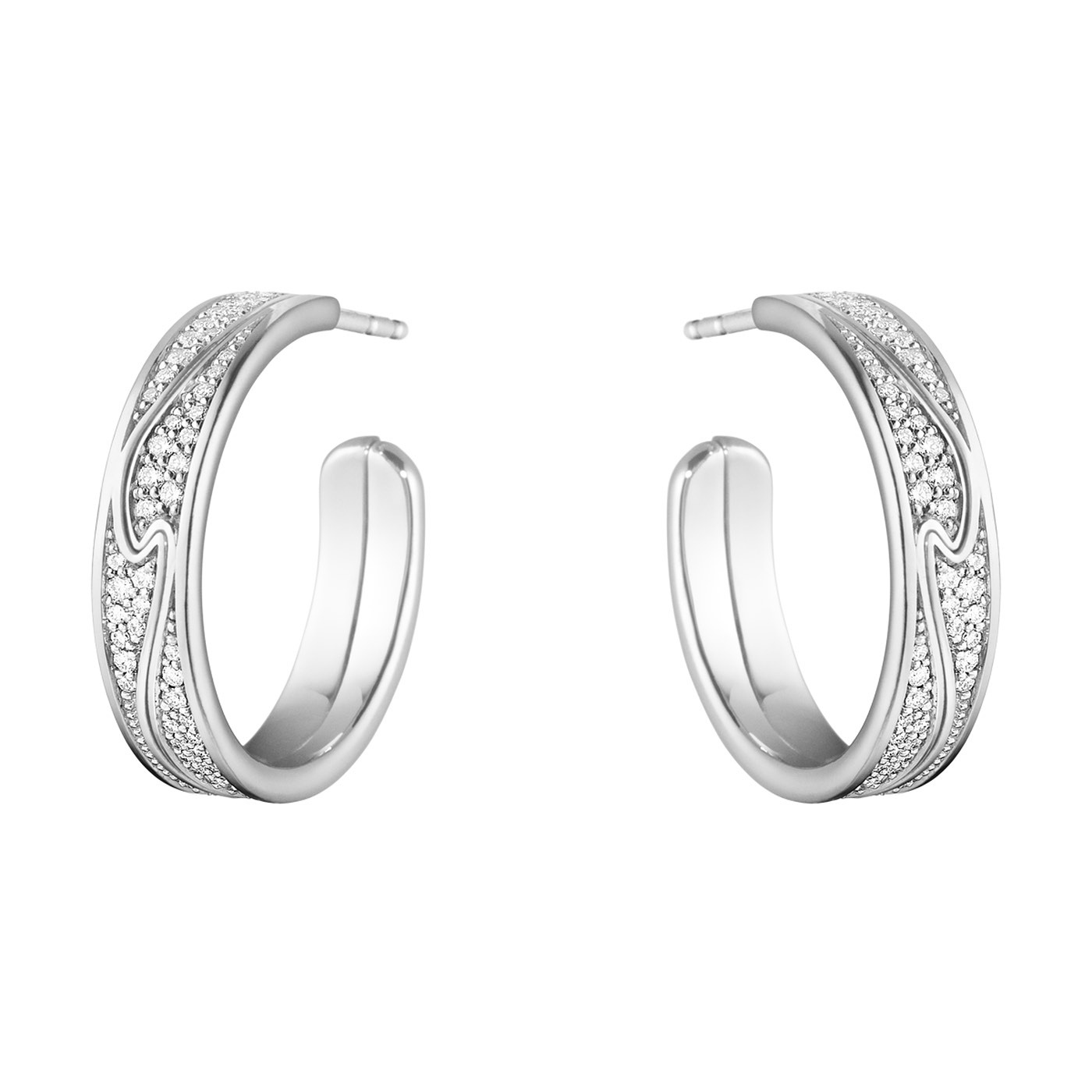 FUSION LA Roséguld Örhänge Vitguld FULL PAVÉ 0.54 CT