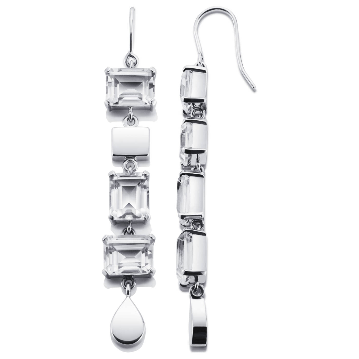 Crystal Fall - Clear Örhänge Silver