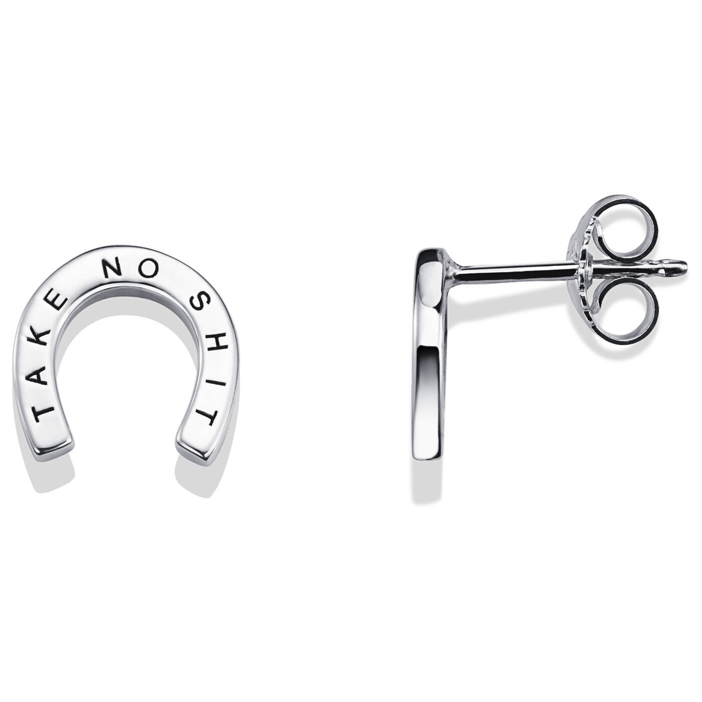 Take No Shit Örhänge Silver