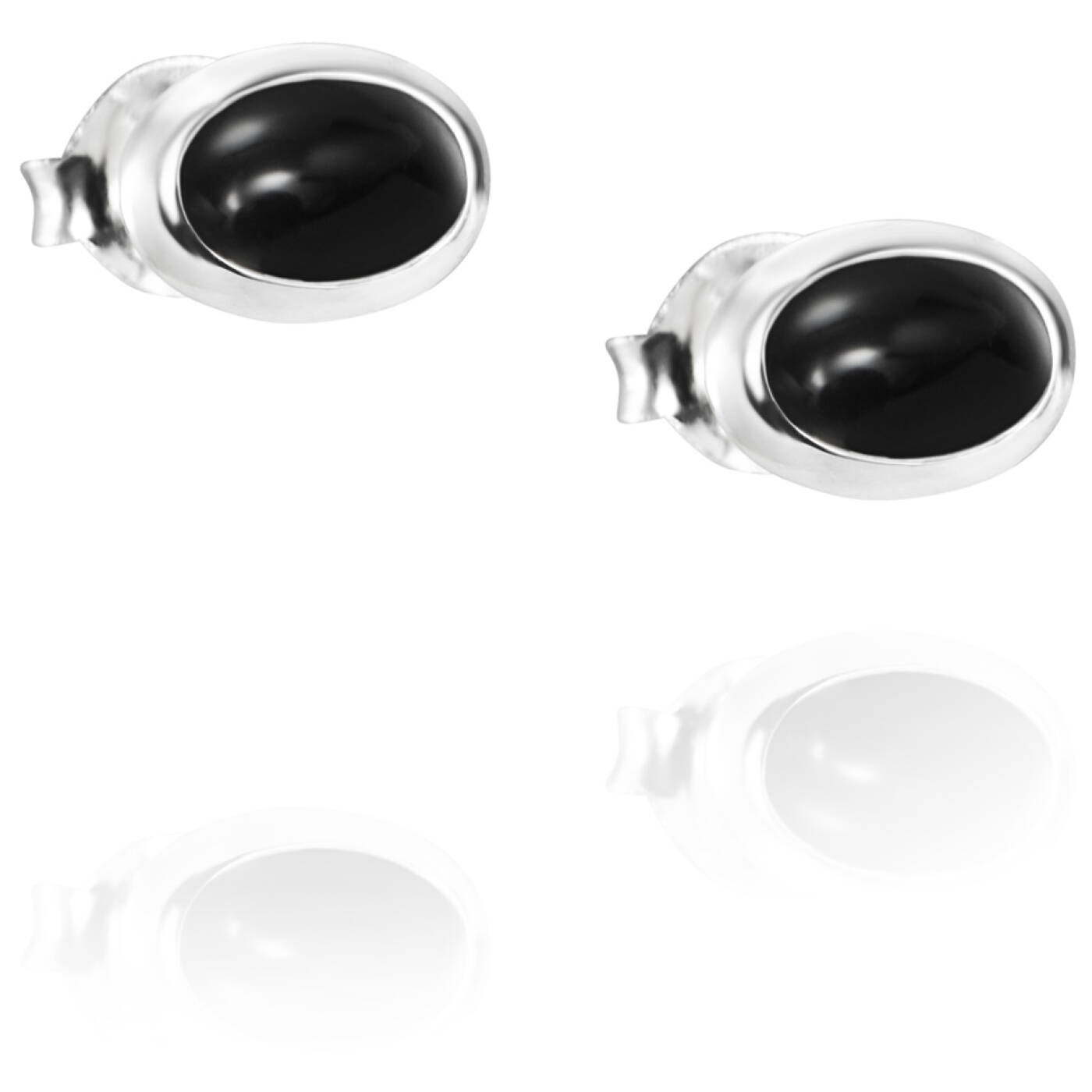 Love Bead Silver - Onyx Örhänge Silver