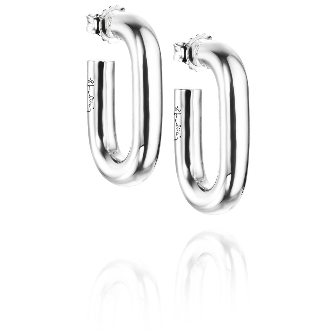 Chunky Hoops Örhänge Silver