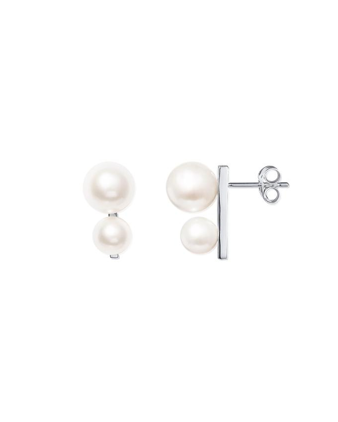 Drip Drop Pearl Ear Silver