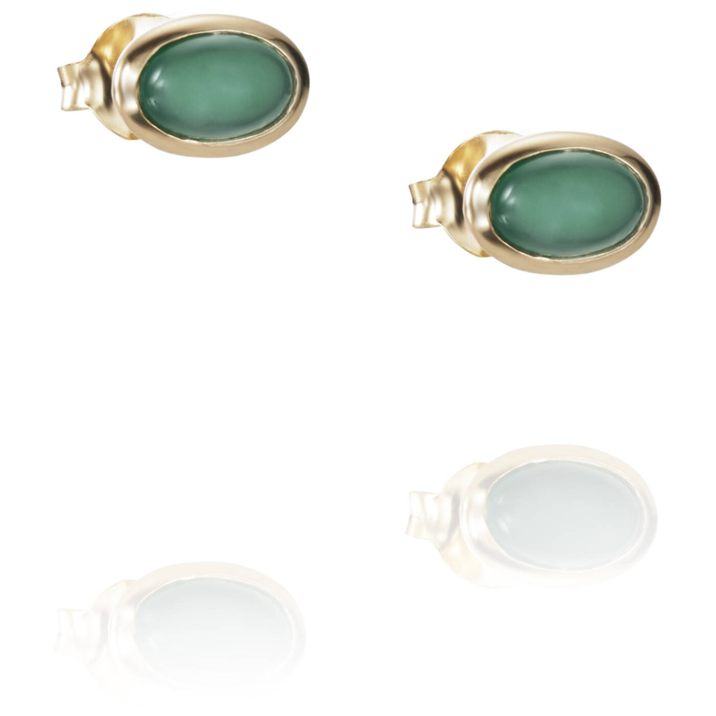 Love Bead - Green Agate Örhänge Guld