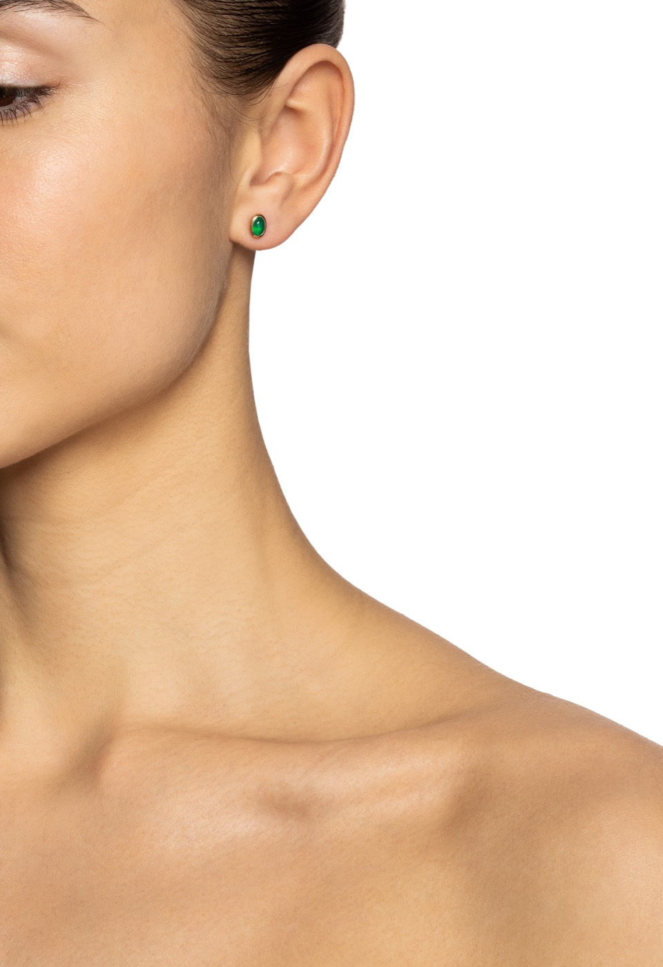 Love Bead - Green Agate Örhänge Guld