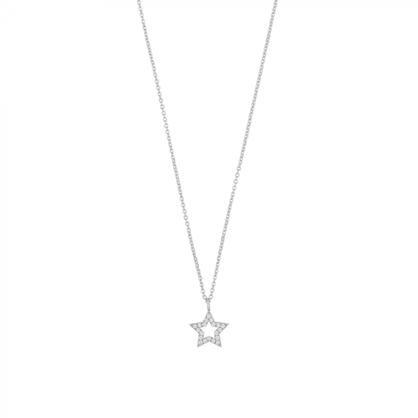 Wish pendant neck 42 Silver/clear-42cm