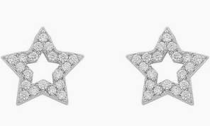 Wish small star ear Silver/clear-Onesize