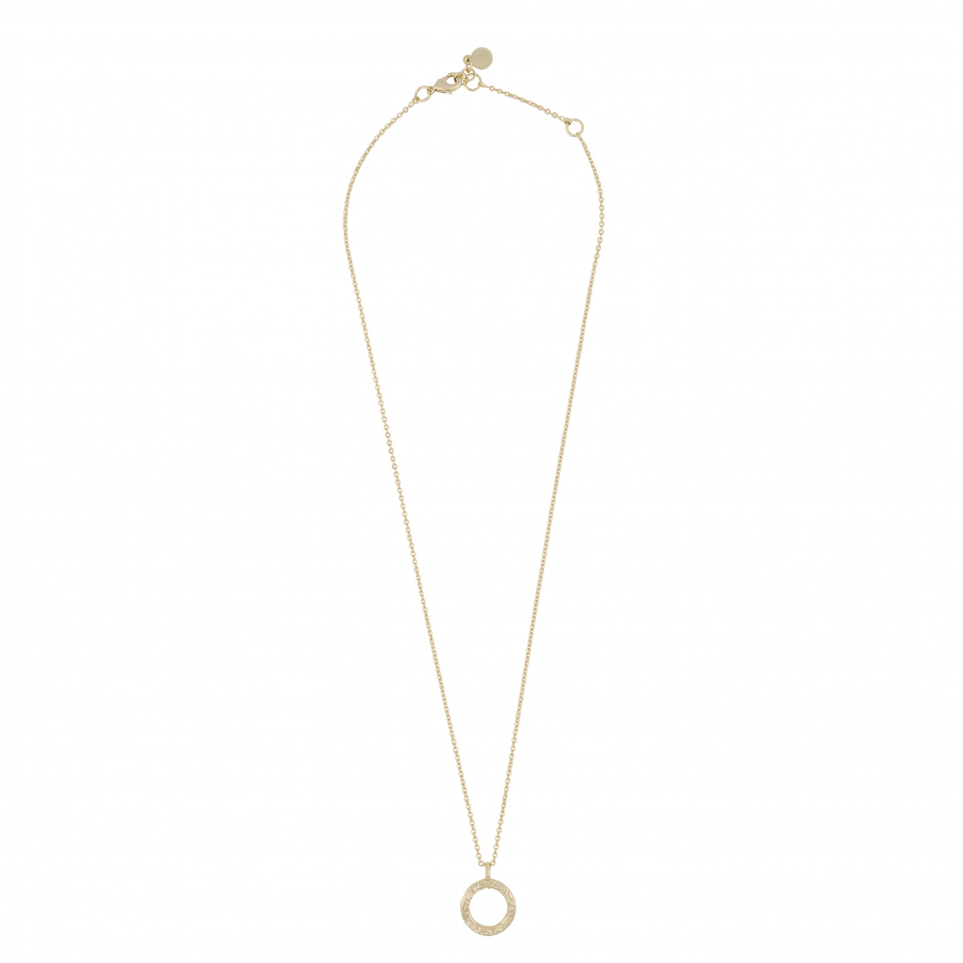 Oz round pendant neck 45 plain Gold-45 cm