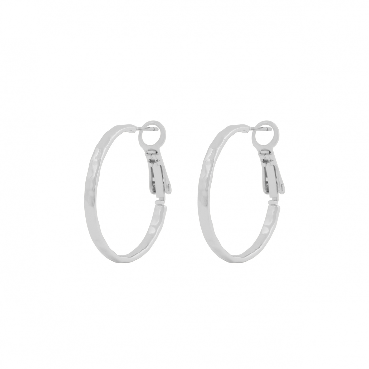 Kansas small ring ear 25mm plain Silver-Onesize