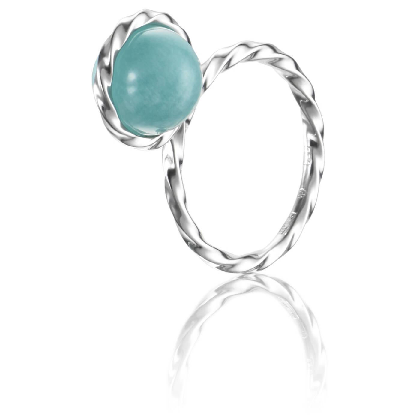 Twisted Orbit - Amazonite Ring Silver