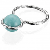 Twisted Orbit - Amazonite Ring Silver