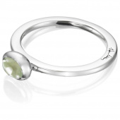 Love Bead Silver - Green Quartz Ring Silver