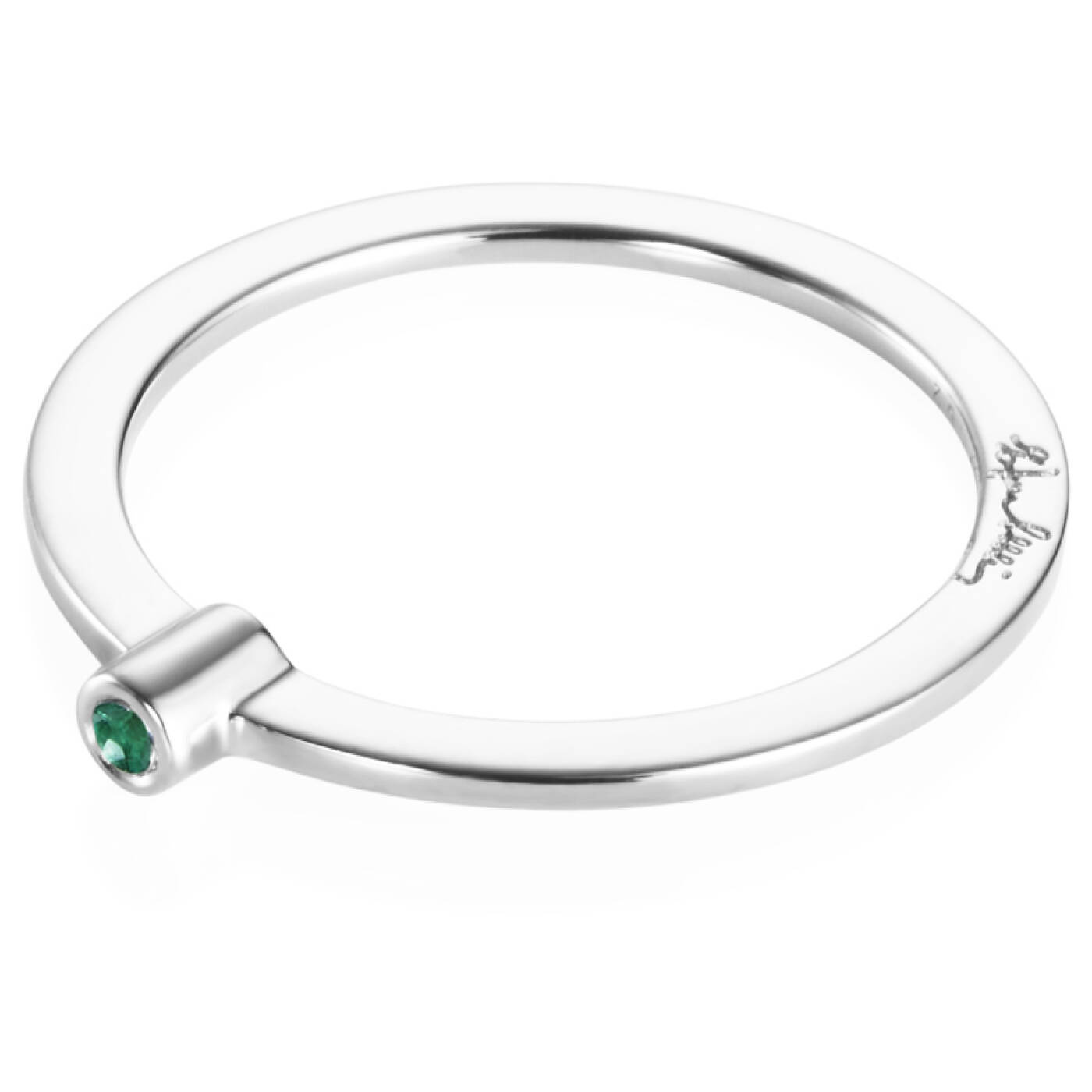 Micro Blink - Green Emerald Ring Silver