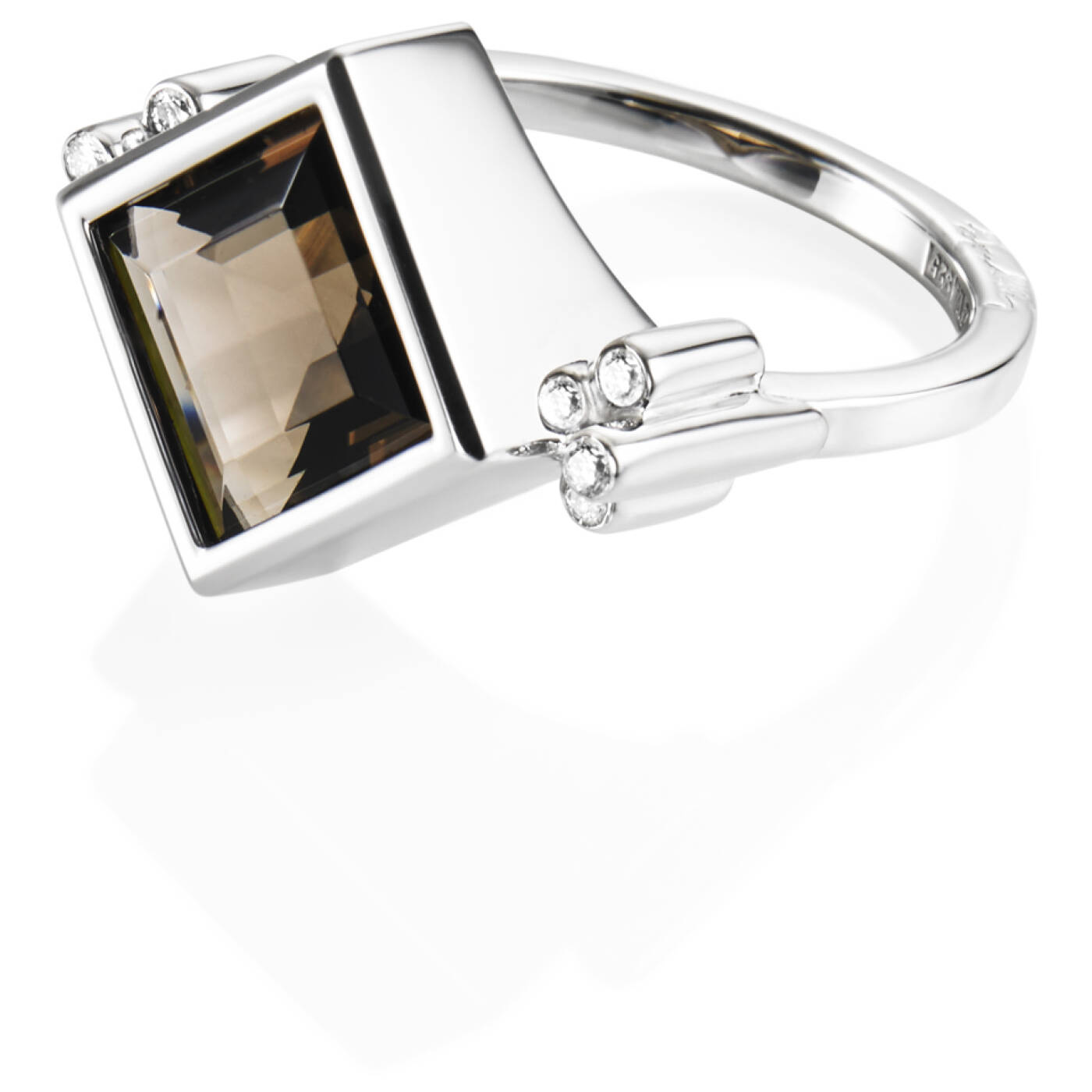 Shiny Memory - Smokey Quartz Ring Silver