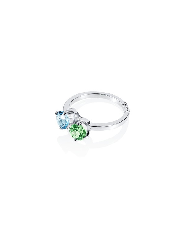 The Sea & I Ring Silver Green Sapphire/Topaz 