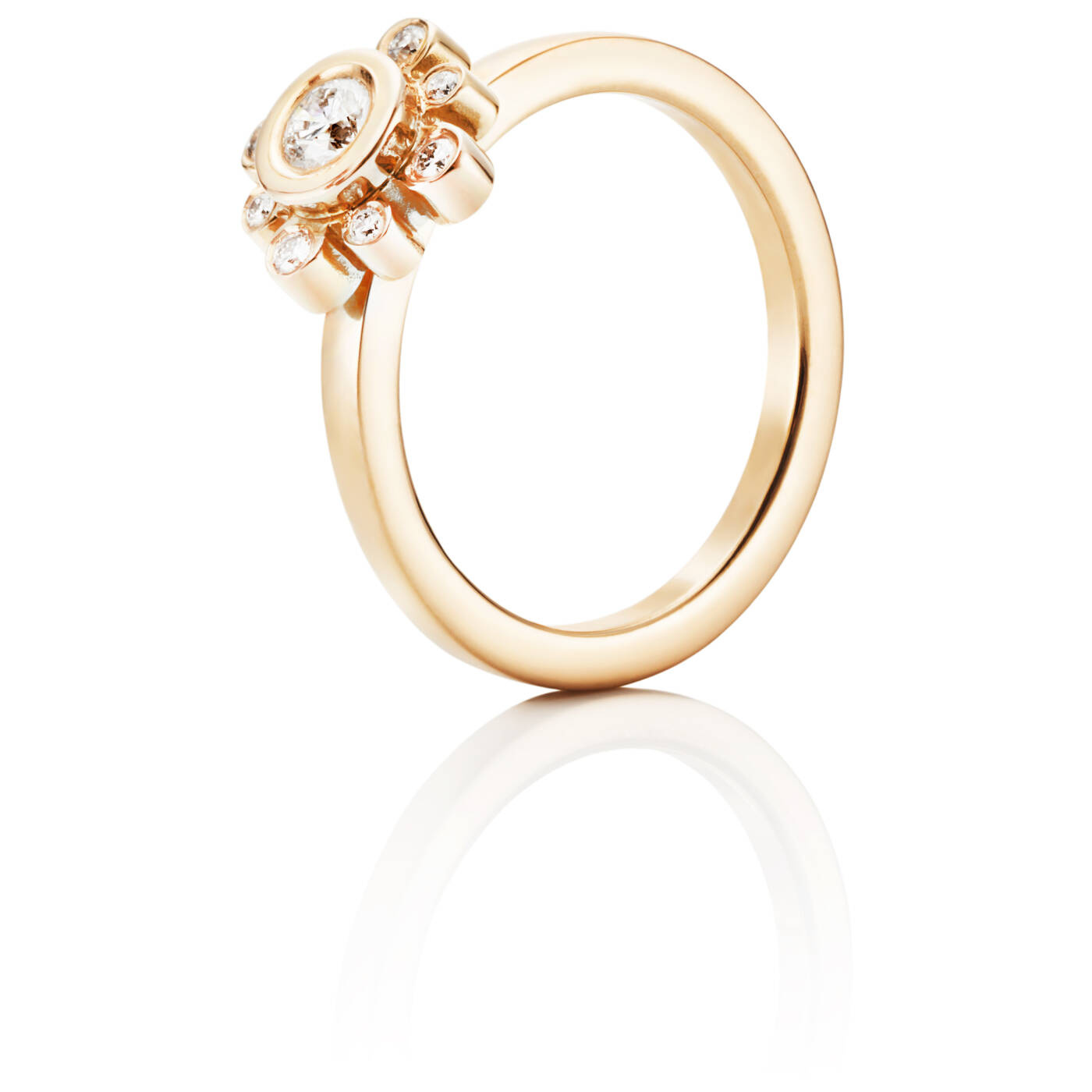Sweet Hearts Crown 0.19 ct diamant Ring Guld