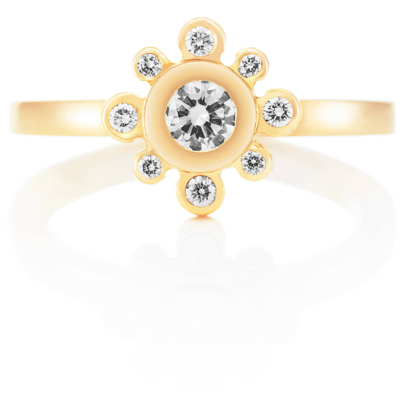 Sweet Hearts Crown 0.19 ct diamant Ring Guld