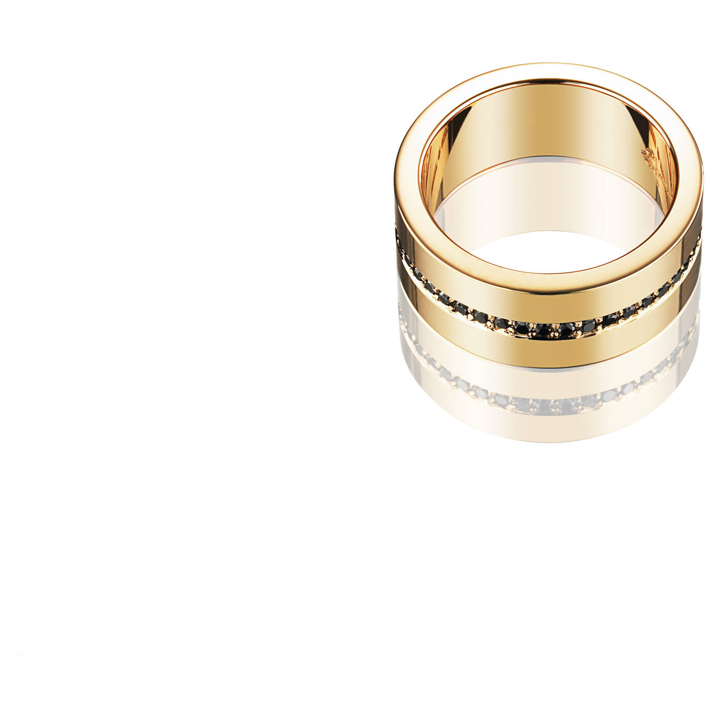 Wide & Black Stars Ring Guld