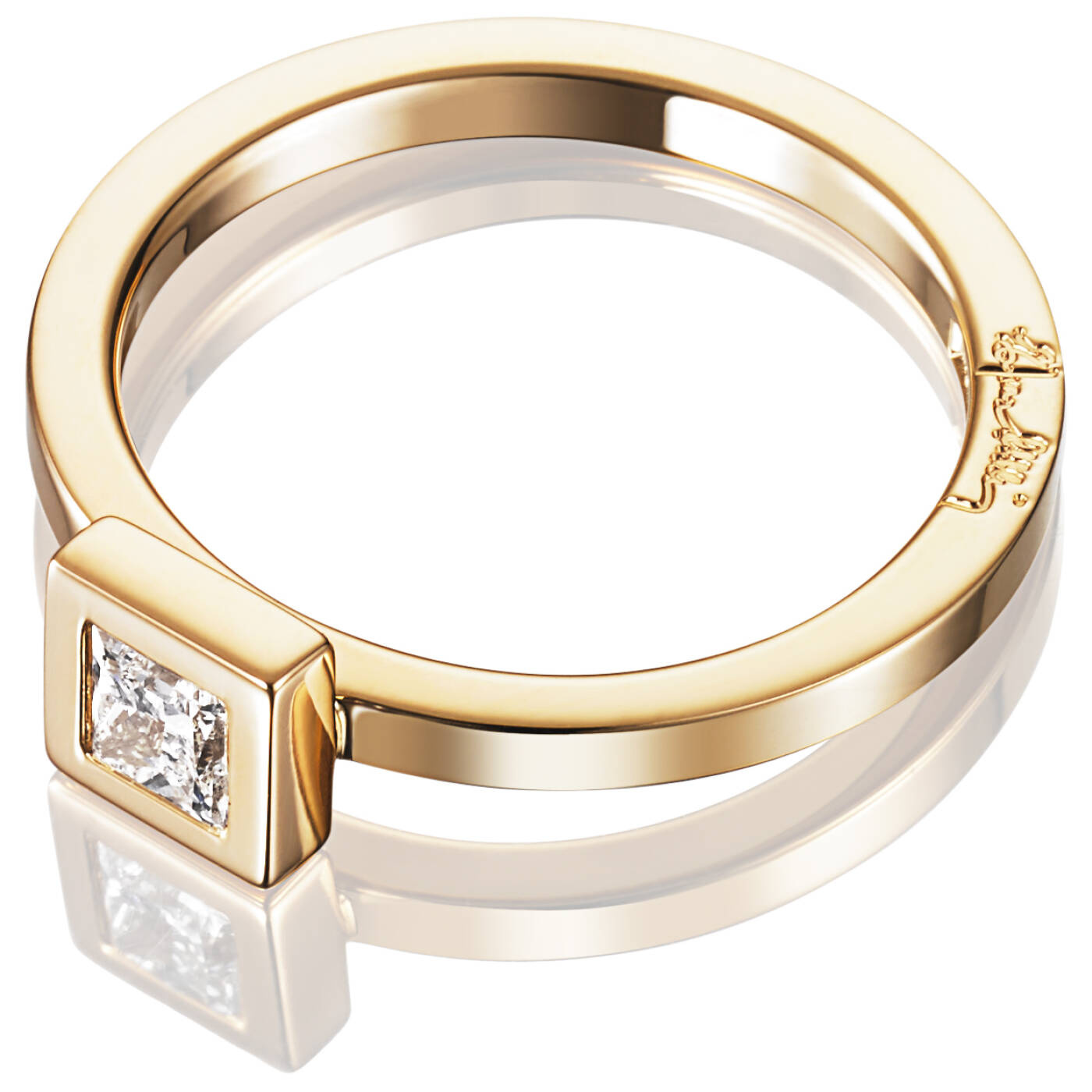 Princess Wedding Thin 0.30 ct diamant Ring Guld