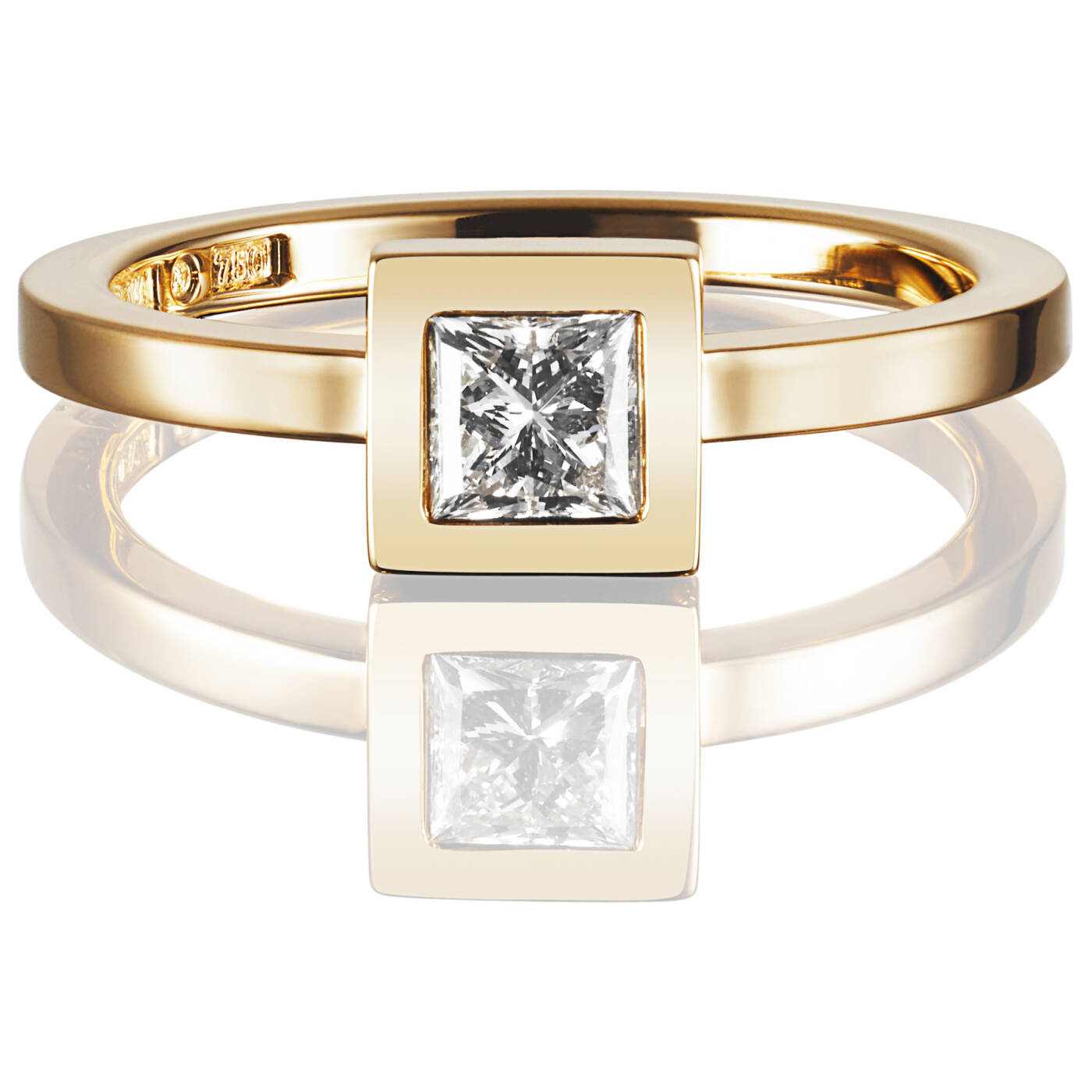 Princess Wedding Thin 0.40 ct diamant Ring Guld