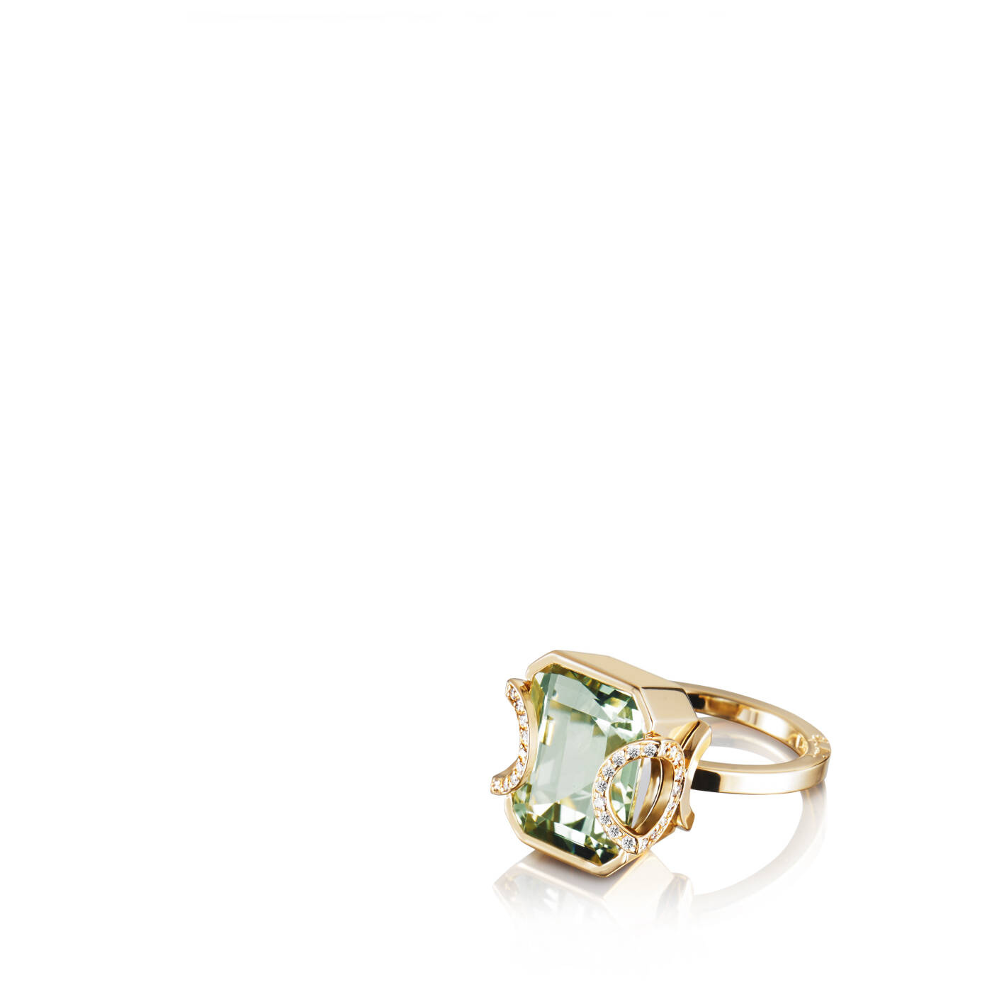 Little Magic Star - Green Quartz Ring Guld