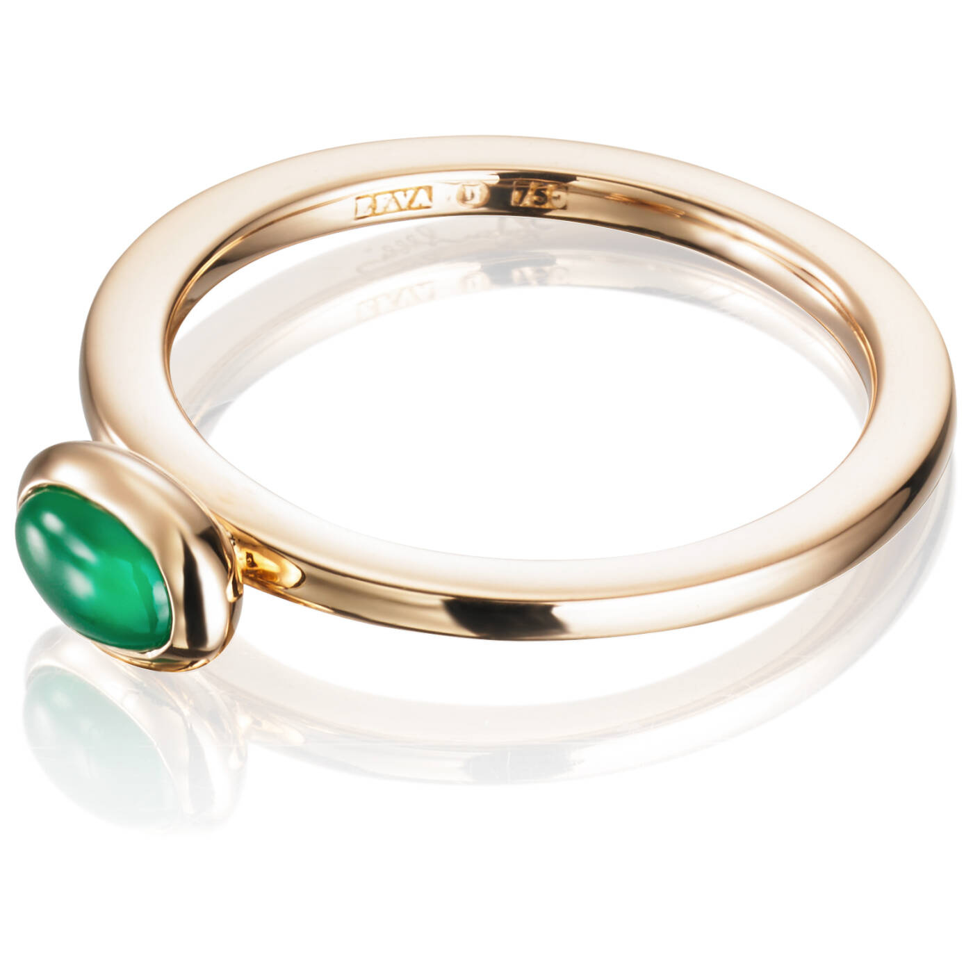 Love Bead - Green Agate Ring Guld
