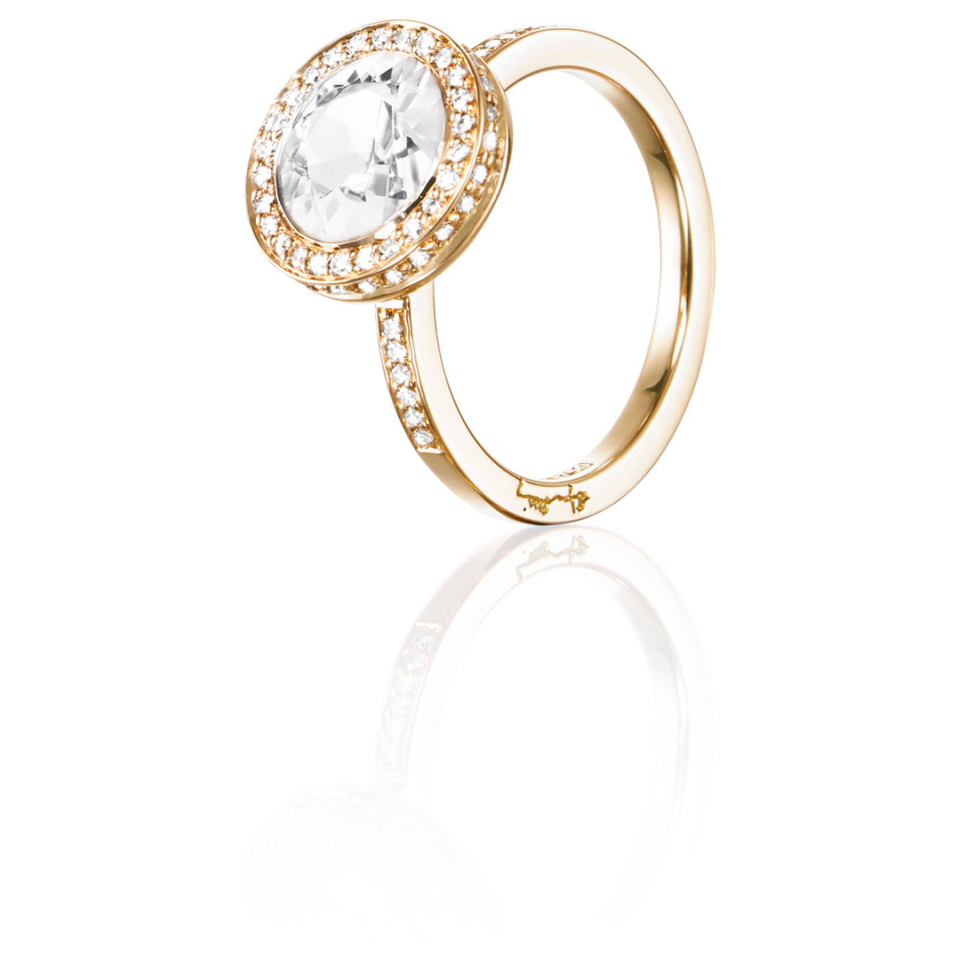Halo - Crystal Quartz Ring Guld