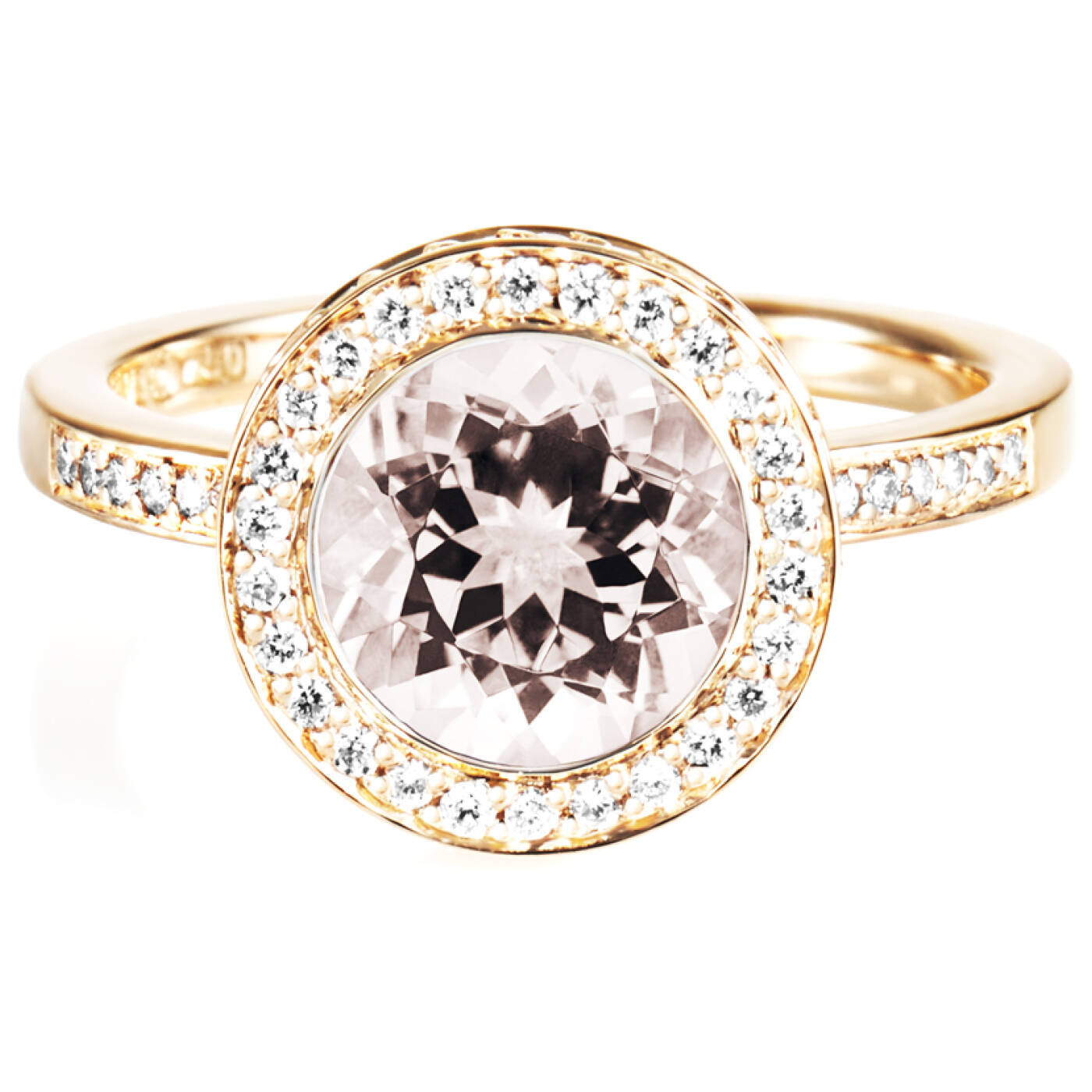 Halo - Morganite Ring Guld
