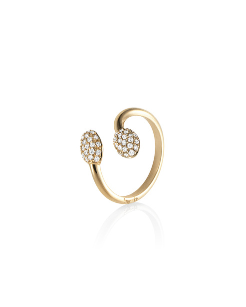 Love Bead & Stars Twin Ring Gold