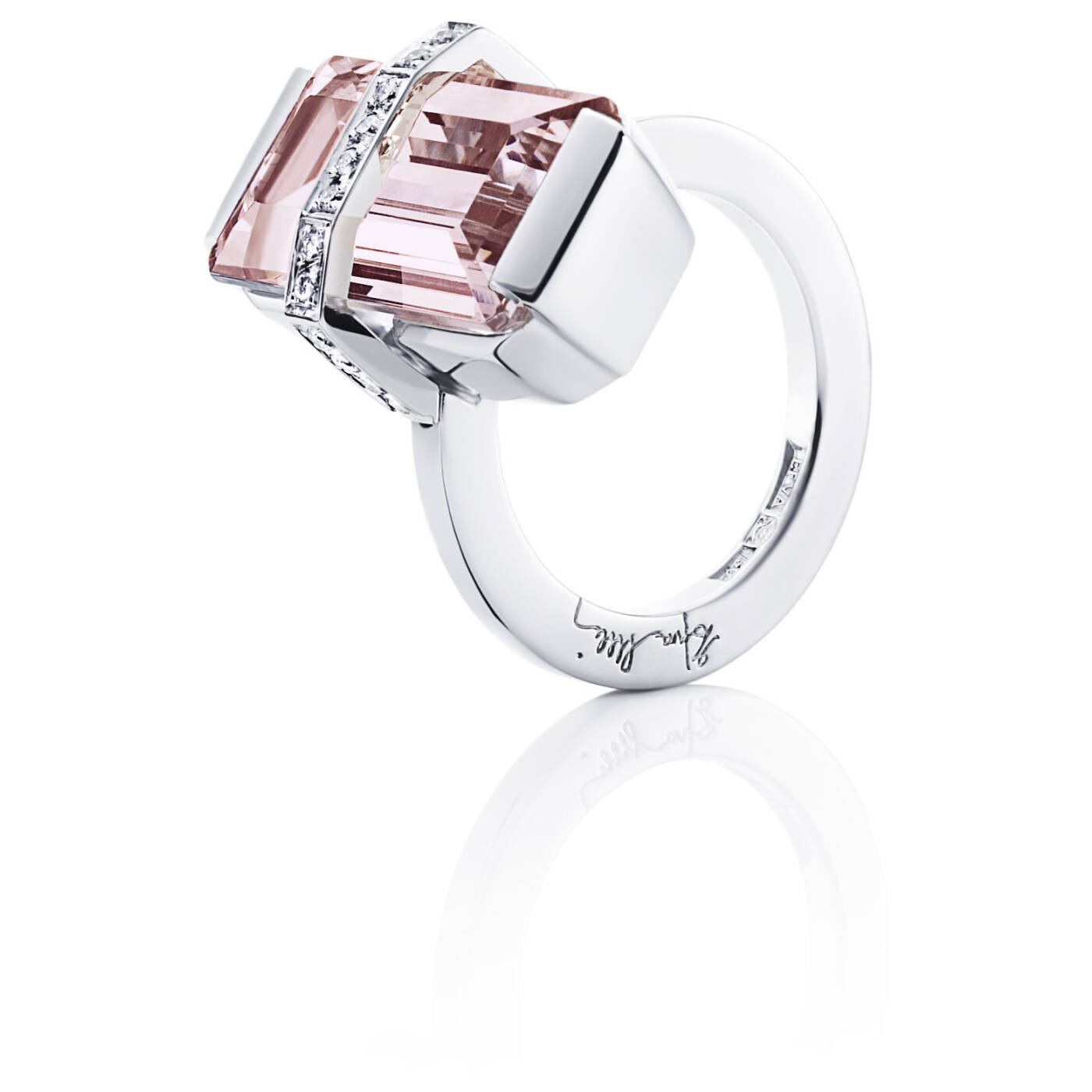 Bend Over - Morganite Ring Vitguld