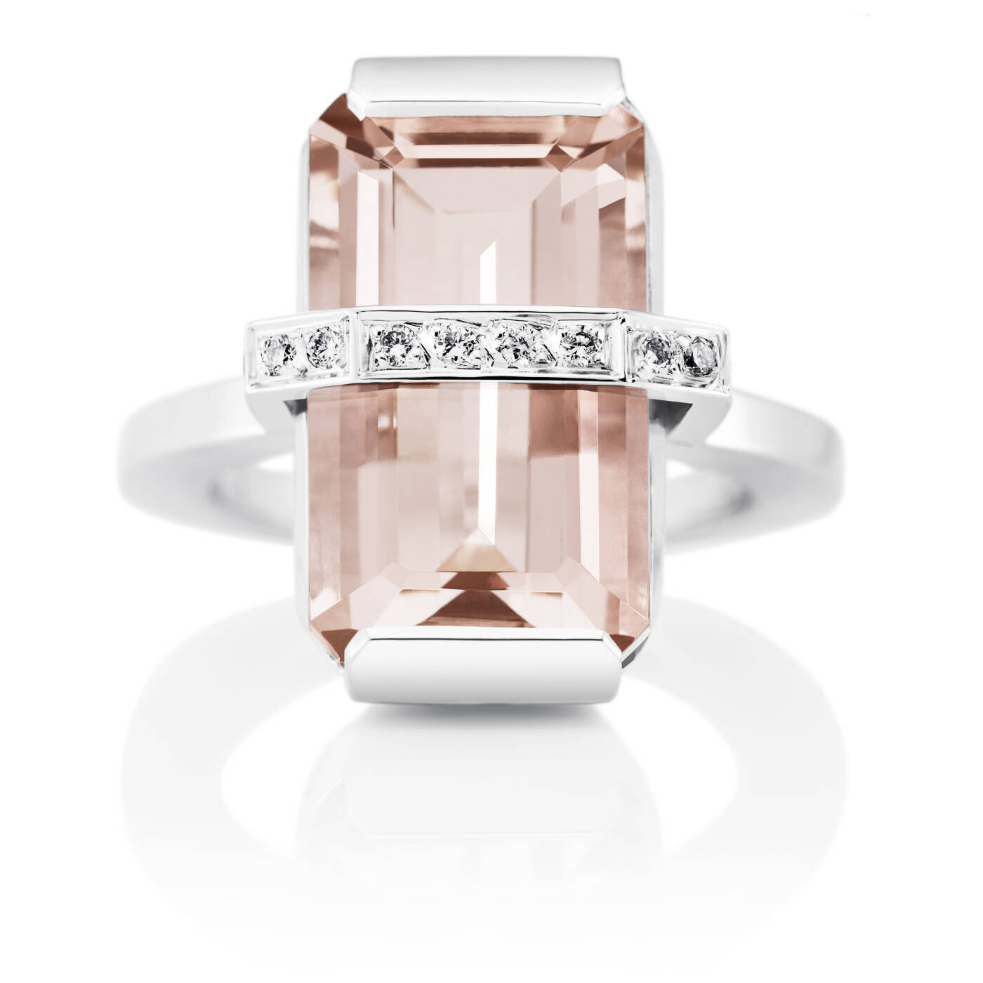 Bend Over - Morganite Ring Vitguld